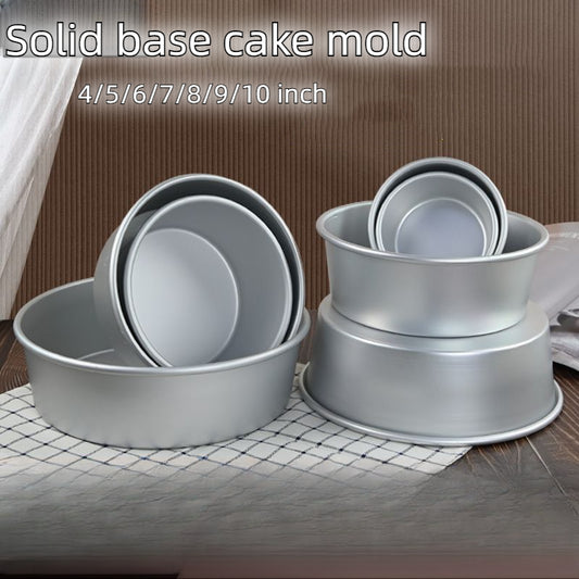 4 - 10 Inch Aluminum Alloy Anode Round Shape Solid Base Cake Mold