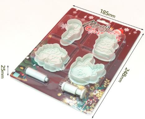 4pcs plastic Christmas cutter set