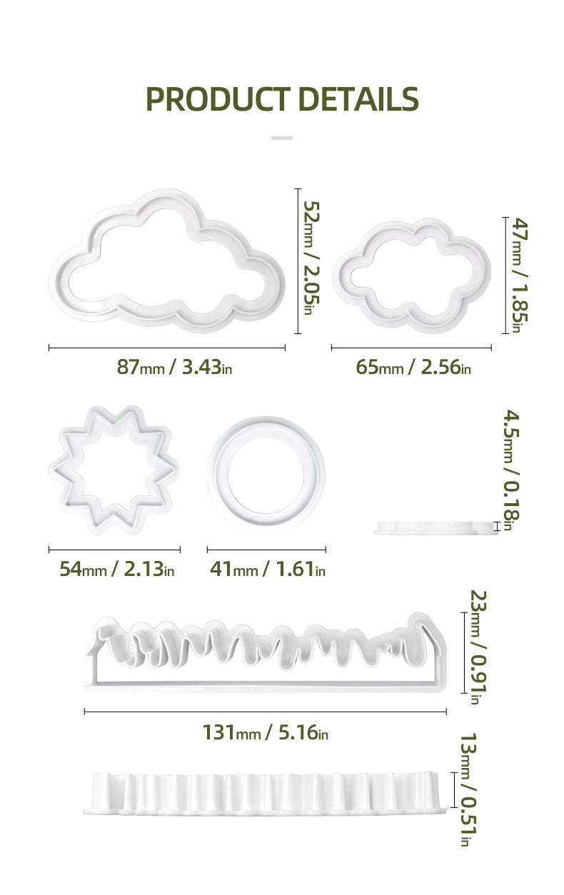 2024 New Sun Cloud Grass Cookie Cutter Mold