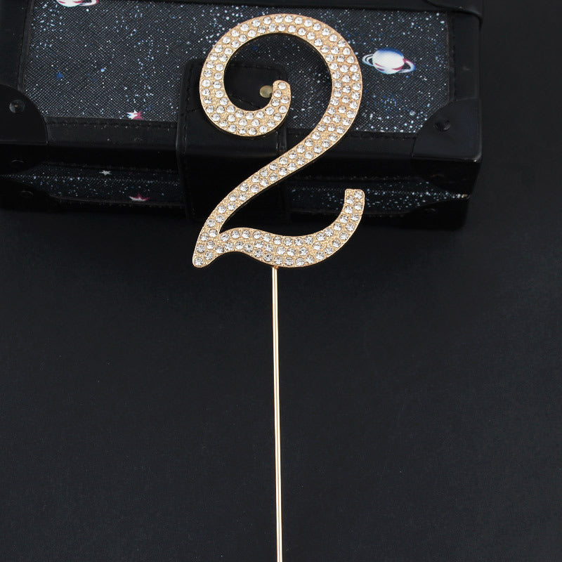 0-9 number Diamond Cake topper