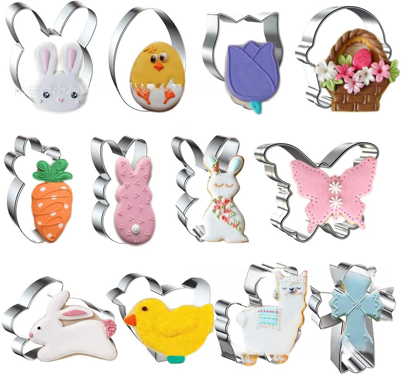 12pcs stainless steel Easter cookie cutters