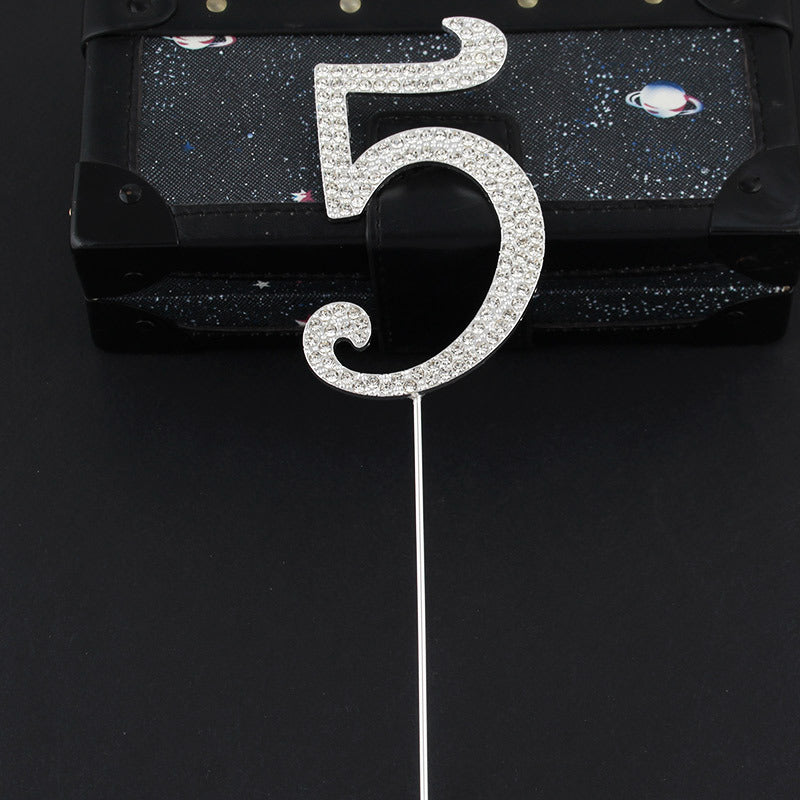 0-9 number Diamond Cake topper