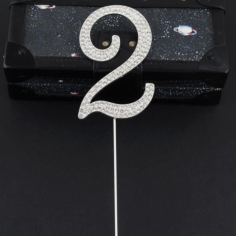 0-9 number Diamond Cake topper