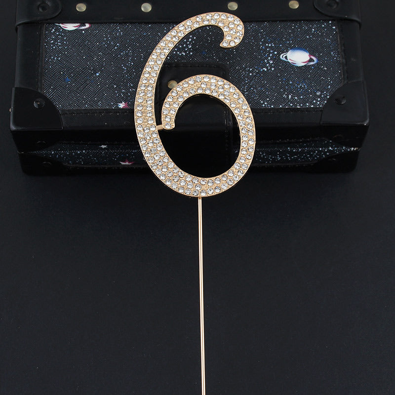 0-9 number Diamond Cake topper