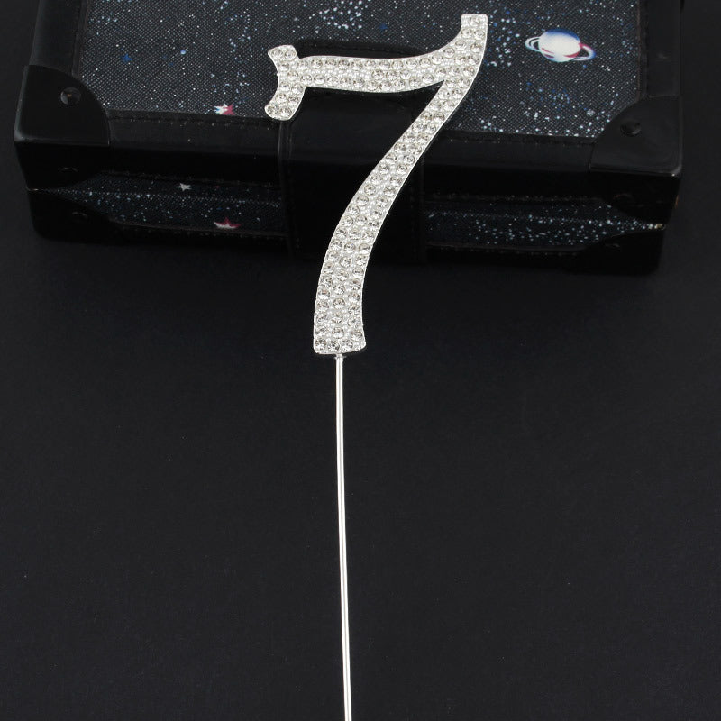 0-9 number Diamond Cake topper